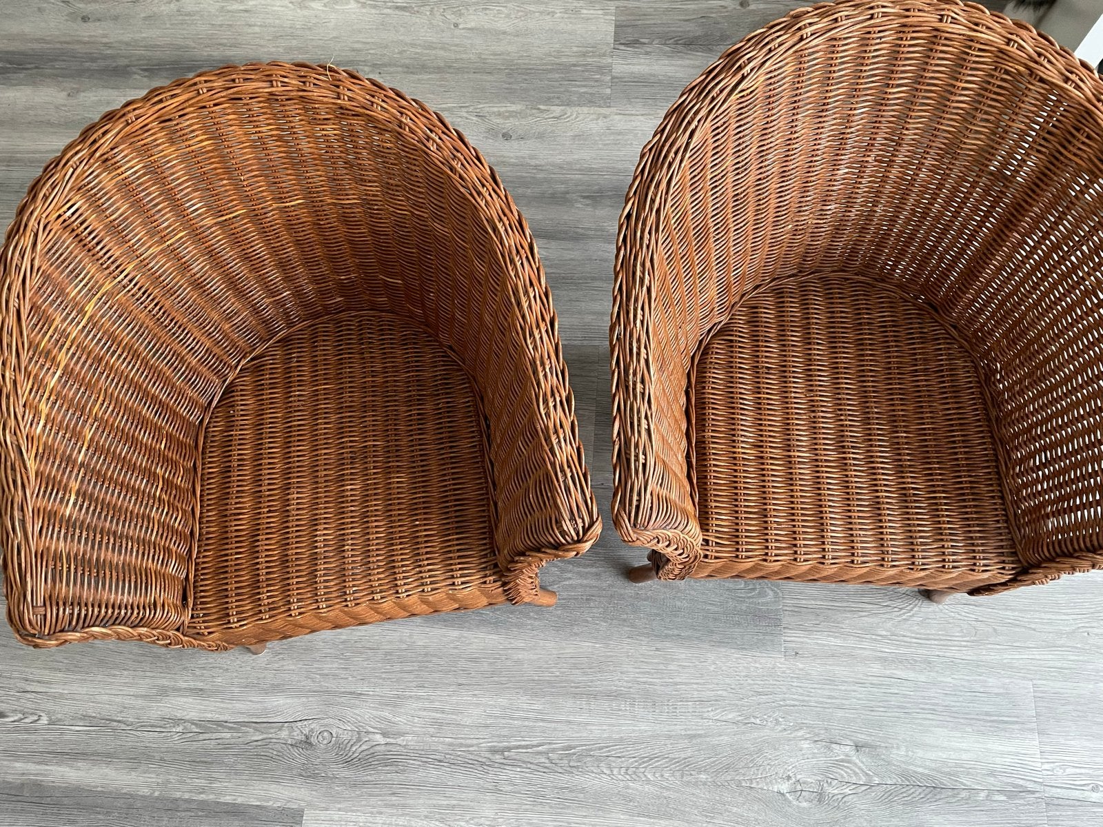 Set van 2 rotan stoelen voor kindeten, Ophalen, Gebruikt, Twee, Bruin