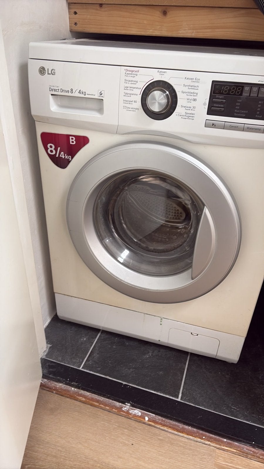 LG Inverter Direct Drive Was-droogcombinatie (8/4 kg), 8 tot 10 kg, Ophalen, Gebruikt, 85 tot 90 cm