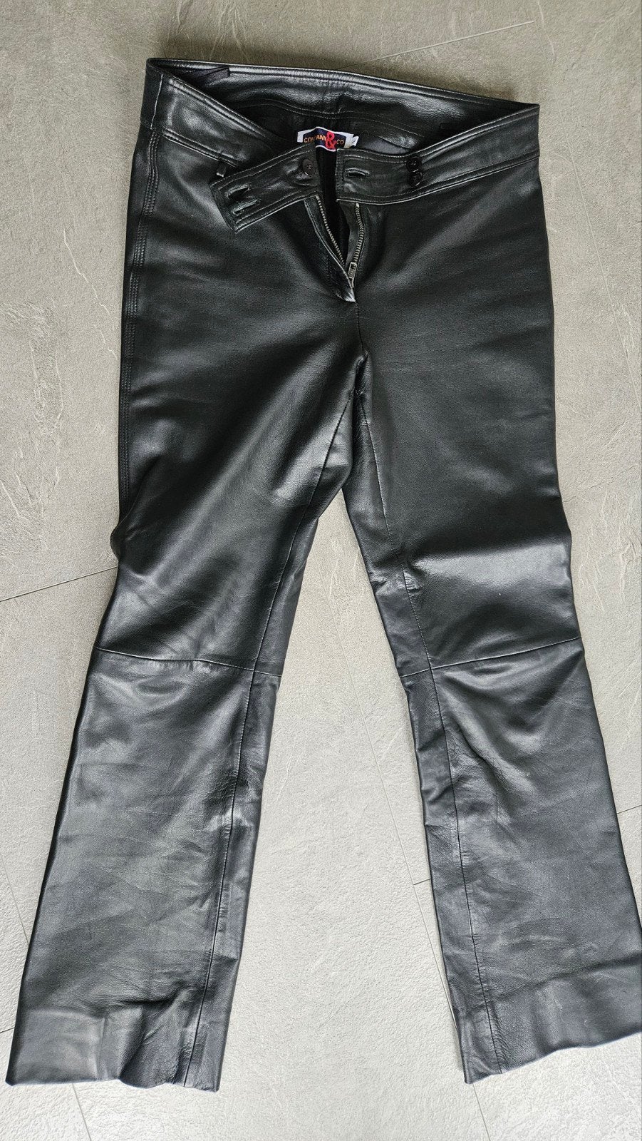 Zacht kalfsleren broek van Company & Co - L perfecte staat, Kleding | Dames, Zwart, Maat 42/44 (L), Ophalen of Verzenden, Zo goed als nieuw