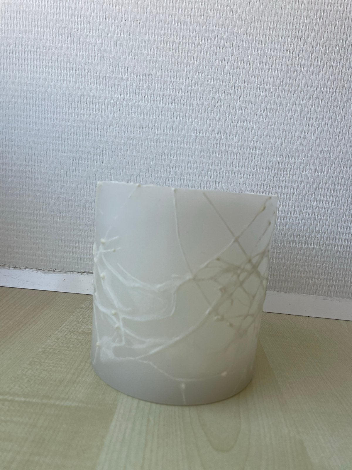 Windlicht van kaarsvet , wit, Huis en Inrichting, Woonaccessoires | Kandelaars en Kaarsen, Ophalen, Overige materialen, Windlicht