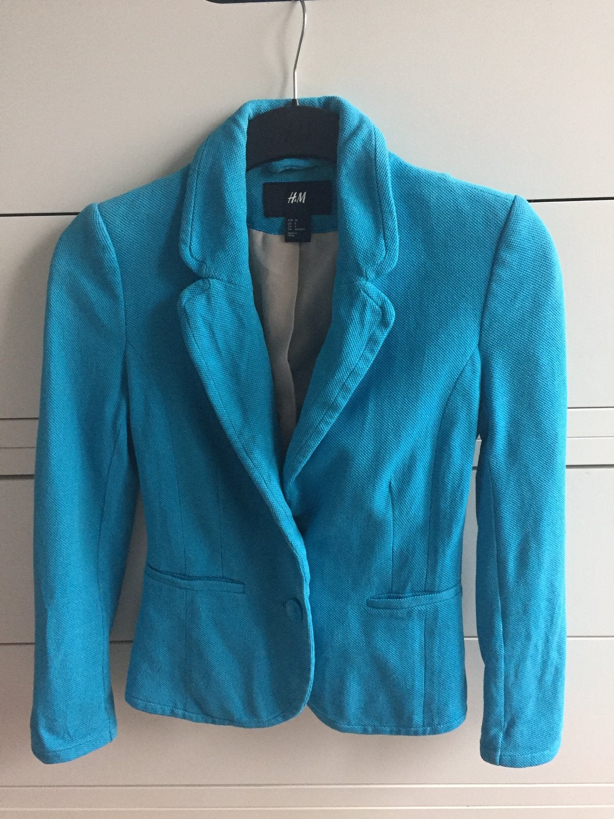 ZGAN Turqouise / blauw colbert driekwart mouwmt 34/36 xs/s, Blauw, Ophalen of Verzenden, Zo goed als nieuw, Jasje
