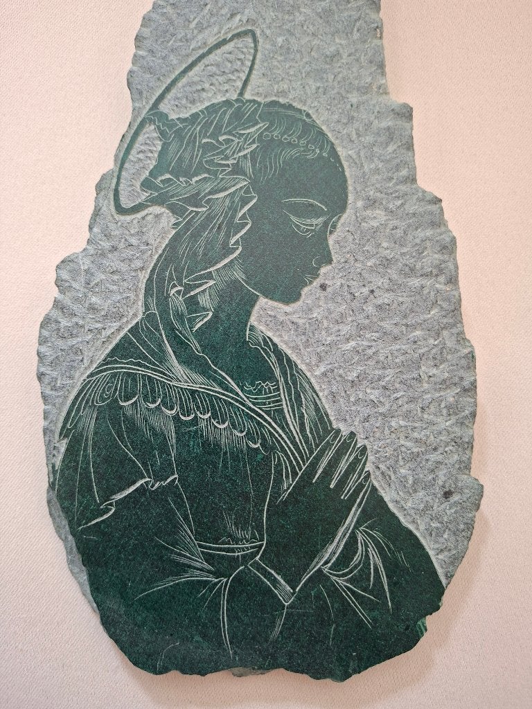 Gegraveerd Madonna handgemaakt kunstwerk .Italiaans design., Minder dan 50 cm, Overige typen, Ophalen of Verzenden, Zo goed als nieuw
