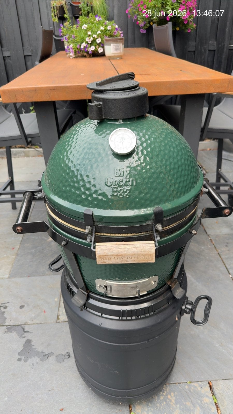 Big Green Egg Minimax, Tuin en Terras, Houtskoolbarbecues, Ophalen, Gebruikt