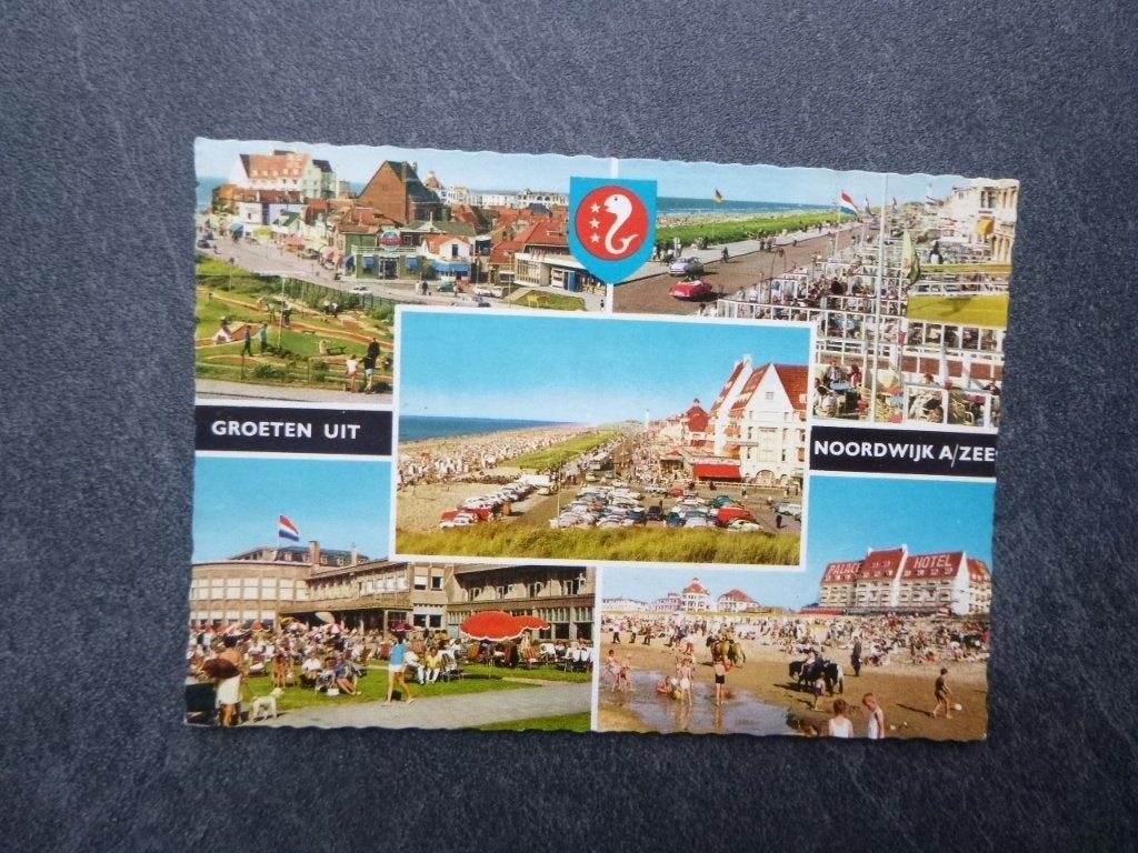 Noordwijk aan Zee, Palace hotel/panorama 1977, Verzenden, 1960 tot 1980, Gelopen, Zuid-Holland