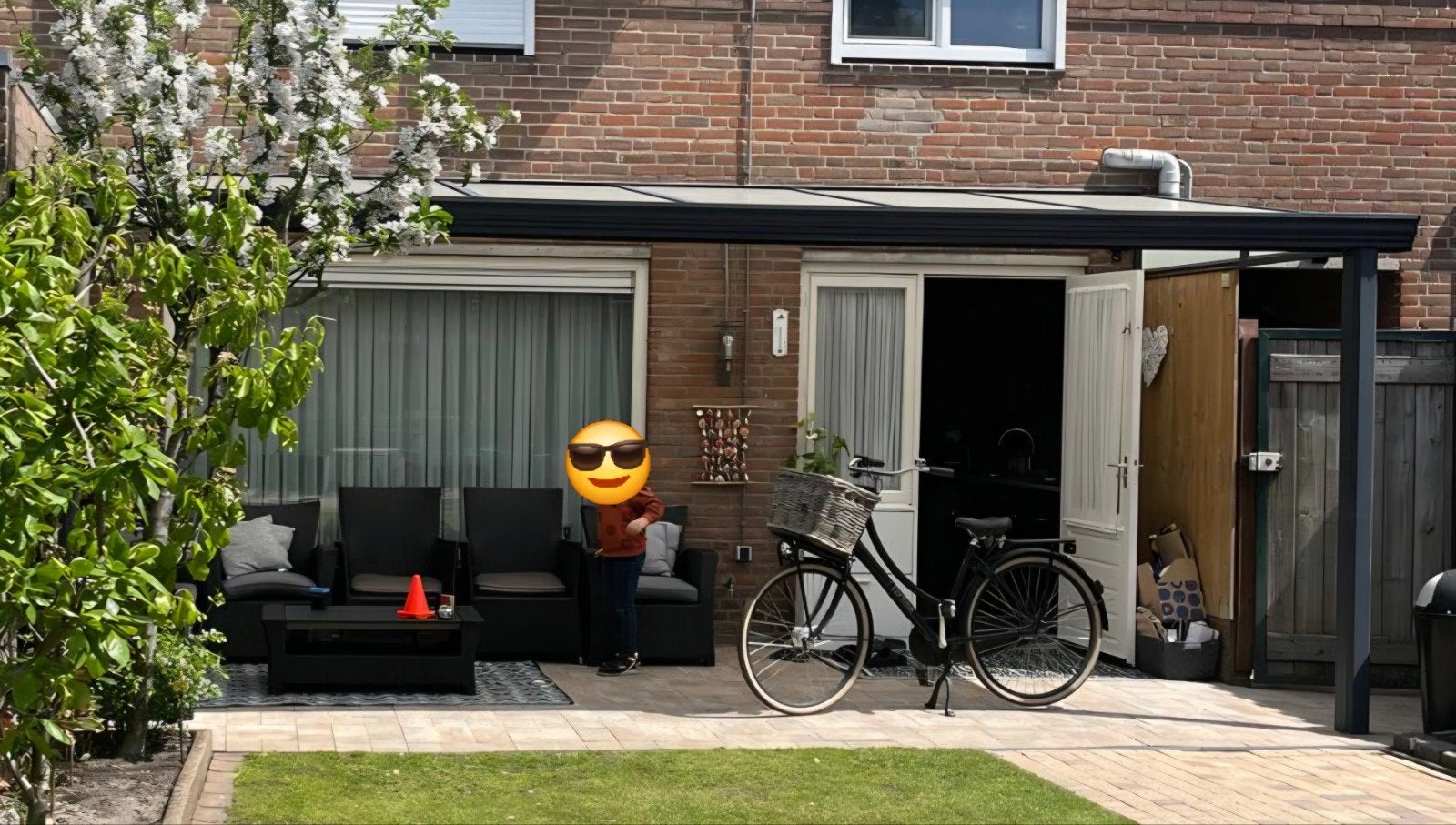 Veranda met polycarbonaat dakplaten, Ophalen, Gebruikt, Veranda