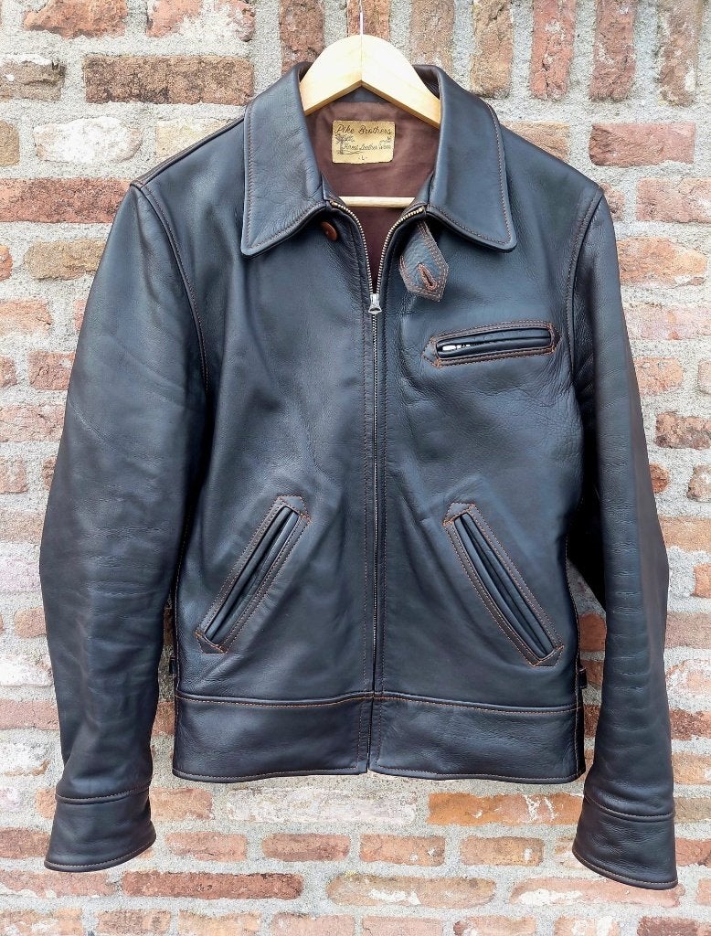 Pike Brothers leren Roadster jas L |  nieuw, Maat 52/54 (L), Bruin, Nieuw, Ophalen of Verzenden