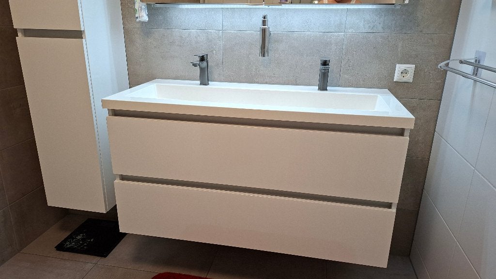 Badkamermeubel 120 cm hoogglans wit, Ophalen, Gebruikt, 100 tot 150 cm, Overige typen