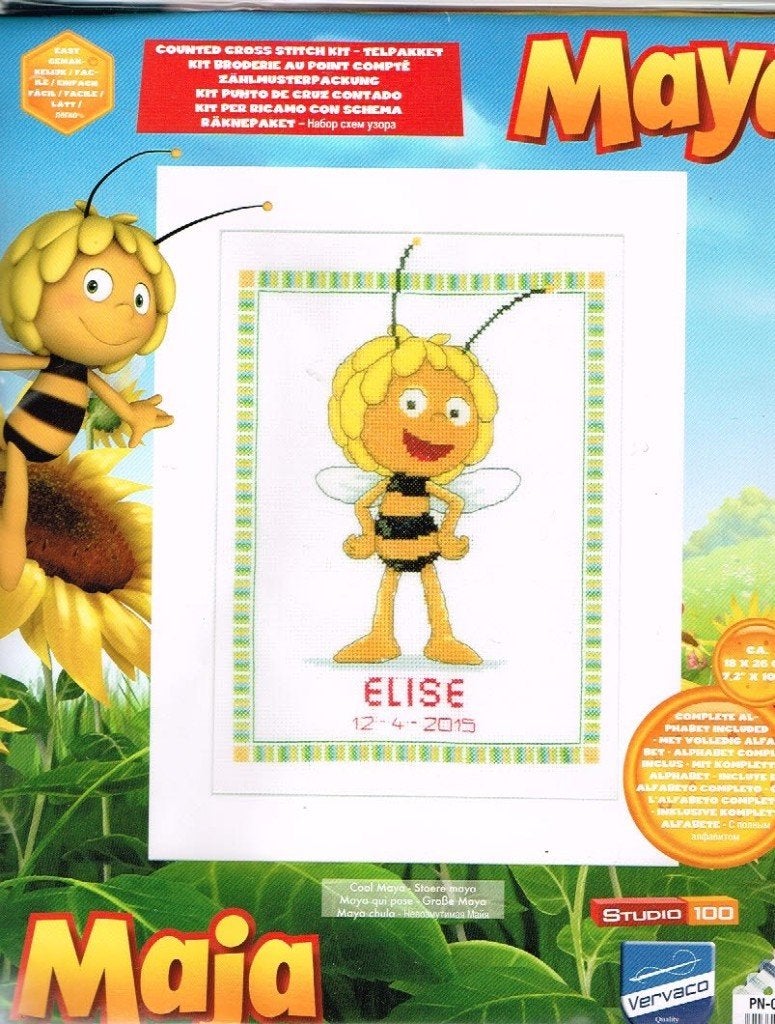 Cado  Maya de bij borduurpakket GEBOORTE  ELISE, Hobby en Vrije tijd, Borduren en Borduurmachines, Nieuw, Borduurpakket, Handborduren
