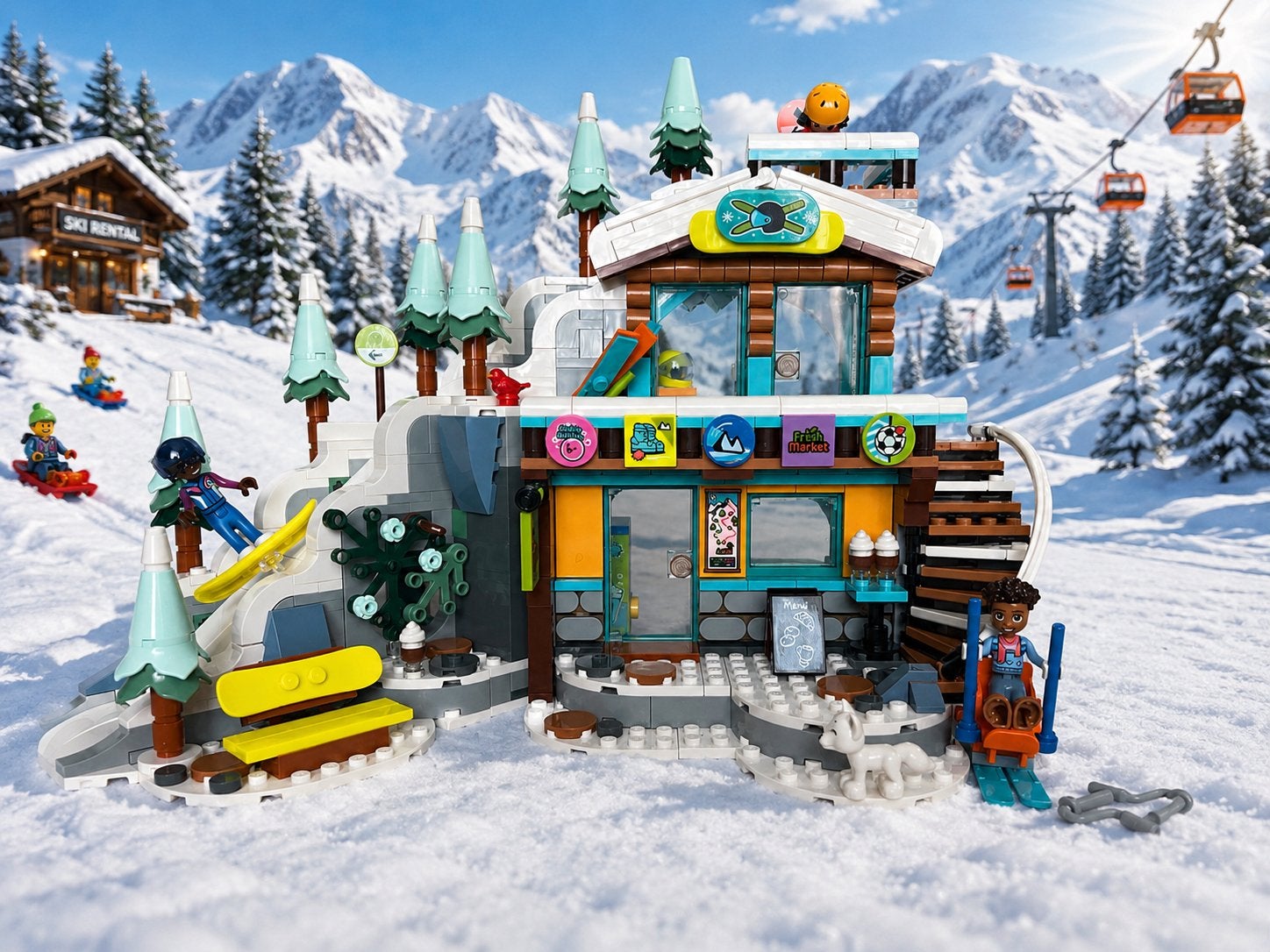 LEGO Friends 41756 Vakantie Skipiste en Café, Ophalen of Verzenden, Zo goed als nieuw