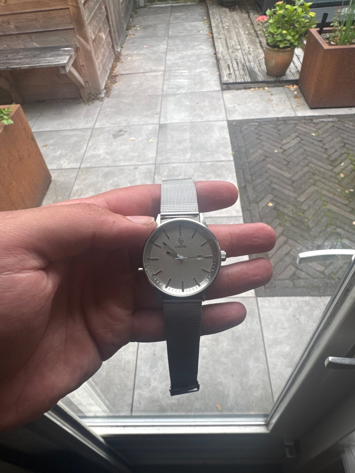 Cheifel horloge met stalen band - Nieuwstaat, Sieraden, Tassen en Uiterlijk, Horloges | Heren, Overige merken, Staal, Polshorloge