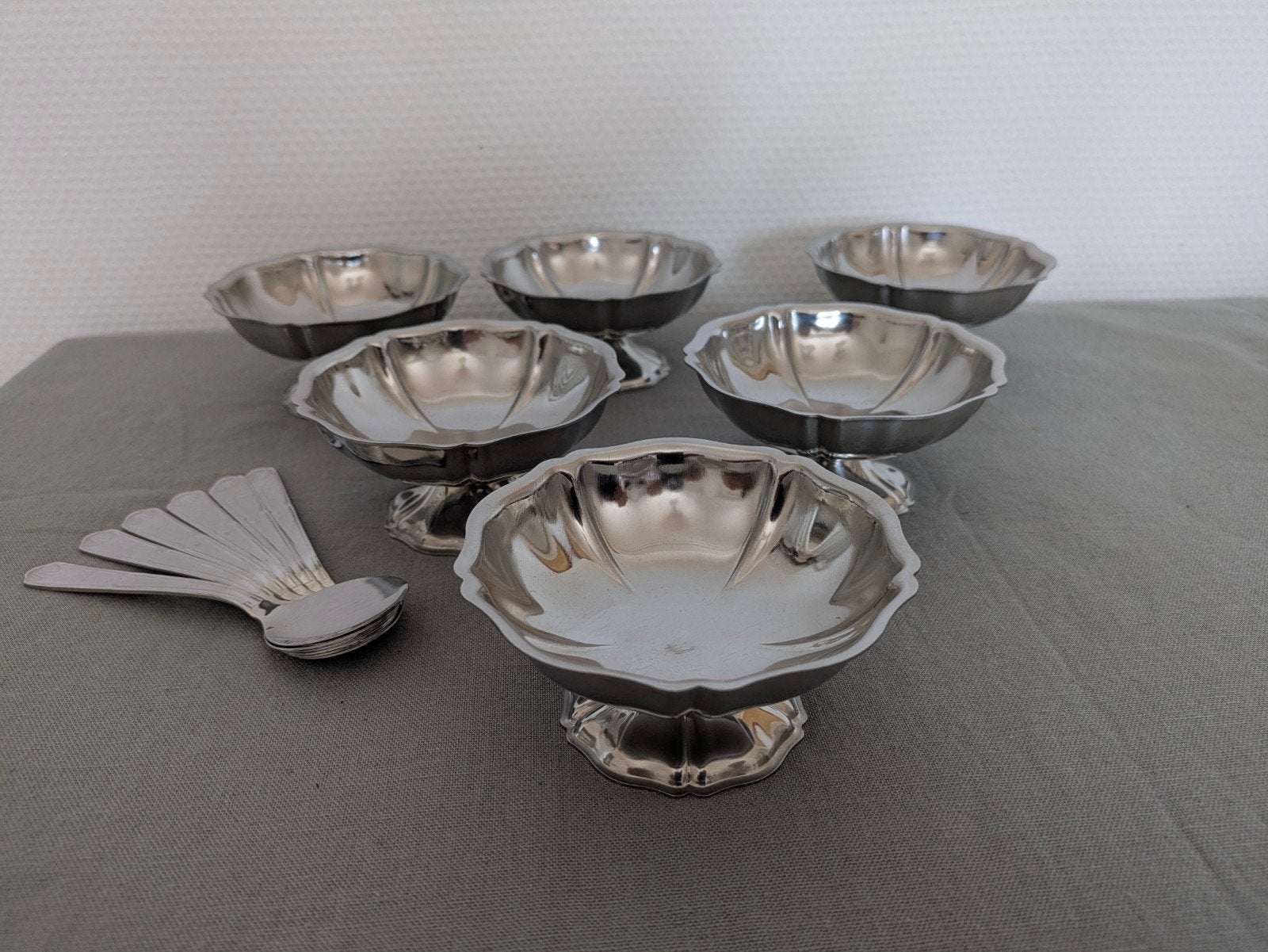 Guy Degrenne Inox Franse Vintage cups ijs dessert bonbons, Ophalen of Verzenden, Overige stijlen