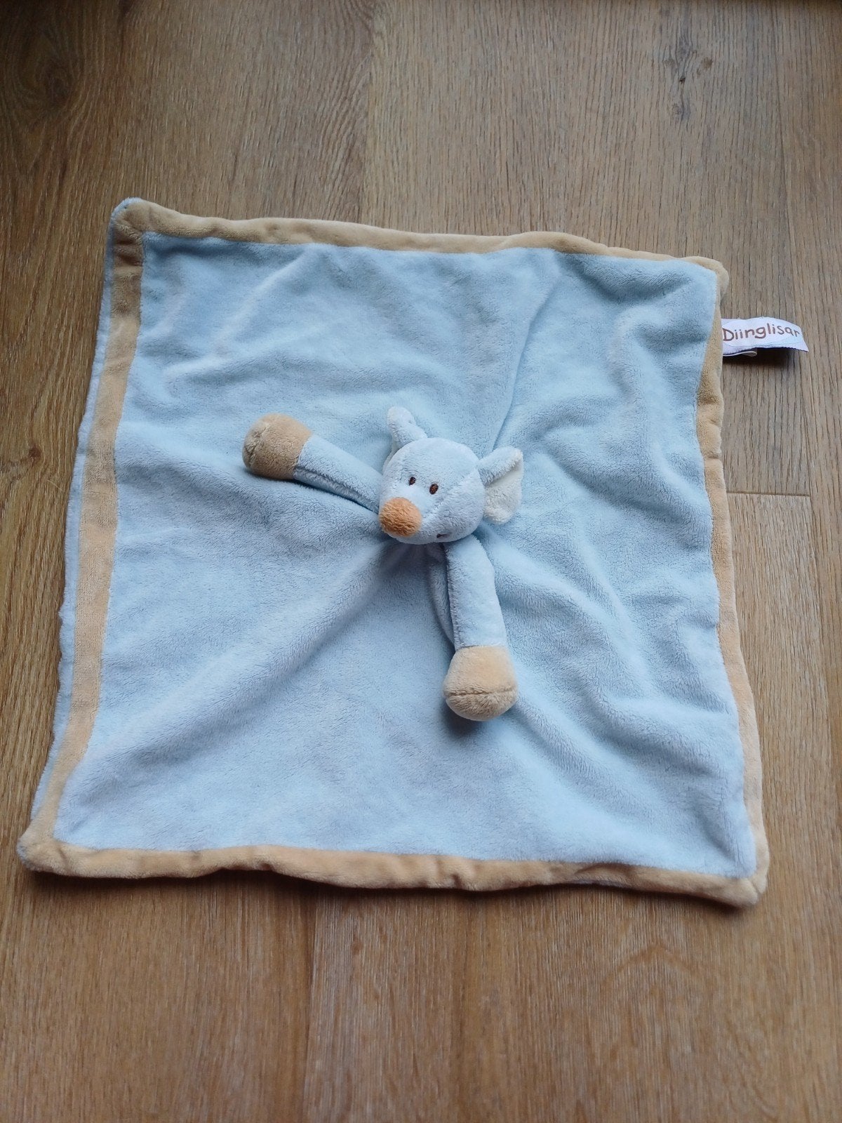 diinglisar muis knuffeldoekje Knuffeldoek blauw bruin, Ophalen of Verzenden, Zo goed als nieuw, Overige typen