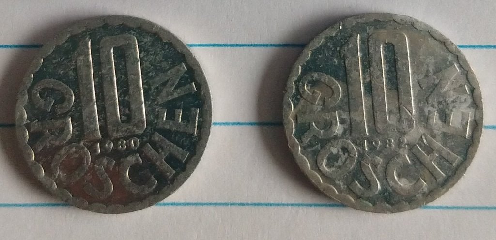 oostenrijkse munten 10 groschen 1980 en 1982, volghnr 73, Ophalen of Verzenden, Oostenrijk, Losse munt