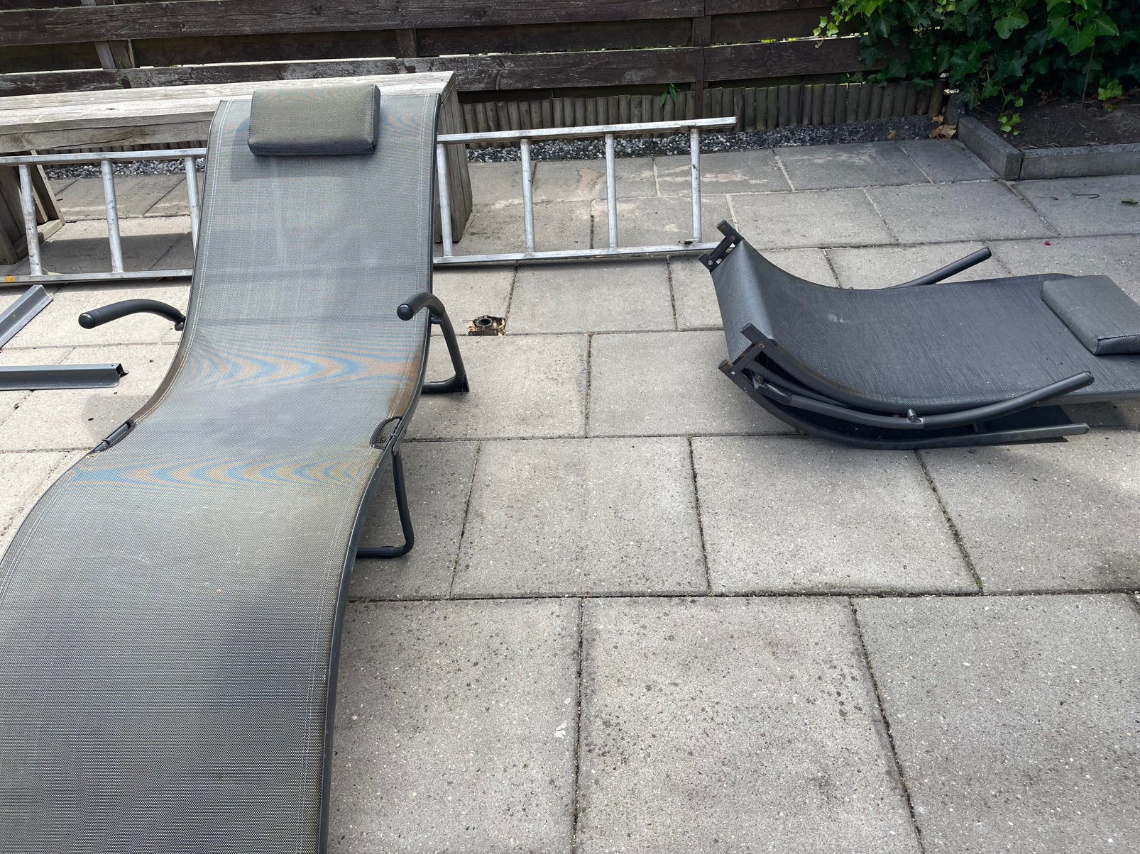 Ligbedden 2 stuks, Tuin en Terras, Ligbedden, Ophalen, Gebruikt, Aluminium