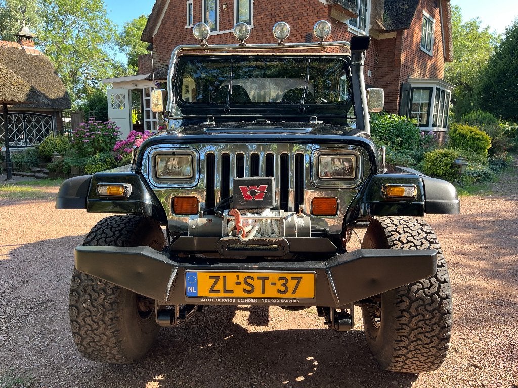 Jeep Wrangler 4.0 I Laredo U9 1992 Zwart, Auto's, Zwart, Zwart, Leder, 3960 cc