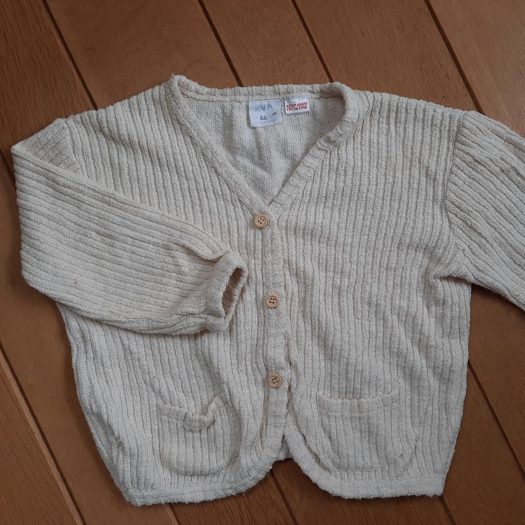 ZARA vest ecru beige maat 98, Meisje, Trui of Vest, Ophalen of Verzenden, Zo goed als nieuw