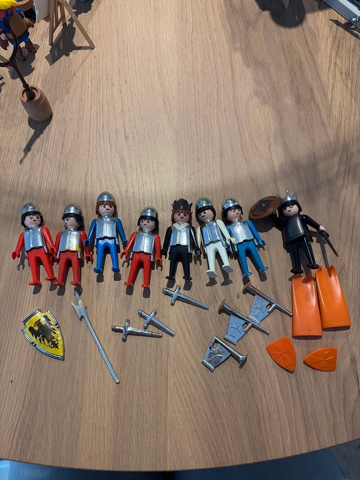 Vintage Playmobil ridders en accessoires 1974 Geobra, Ophalen of Verzenden, Gebruikt