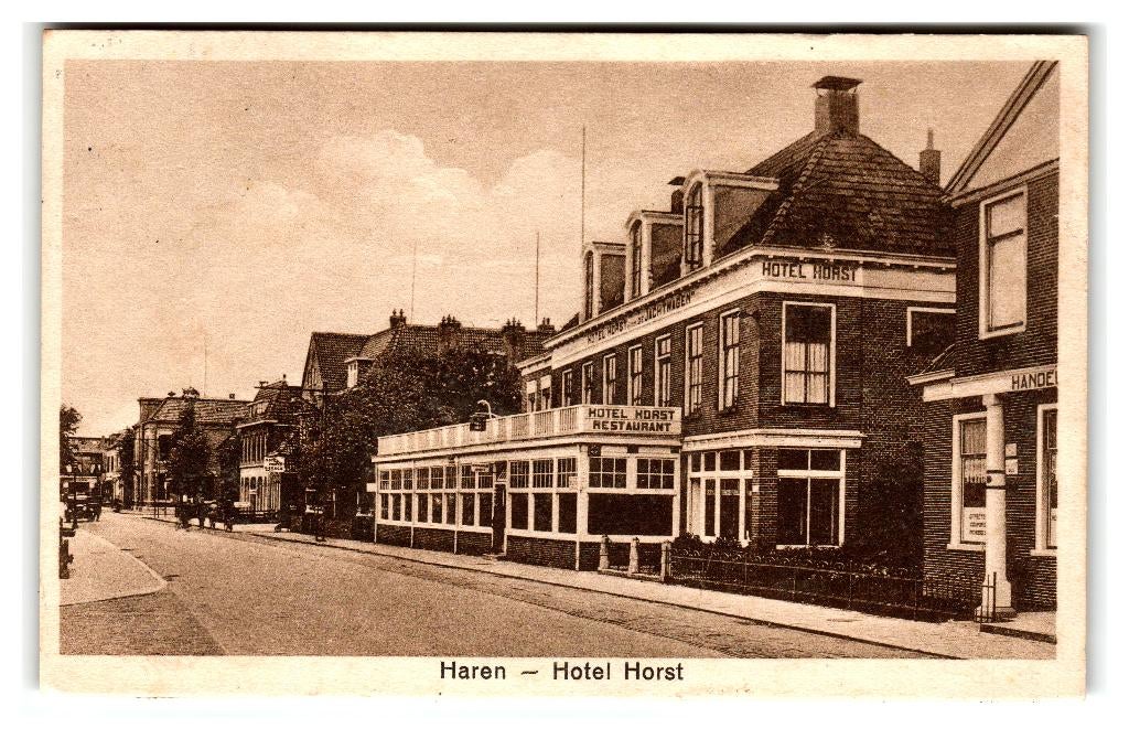Haren, Hotel Horst, Verzenden, 1920 tot 1940, Gelopen, Groningen
