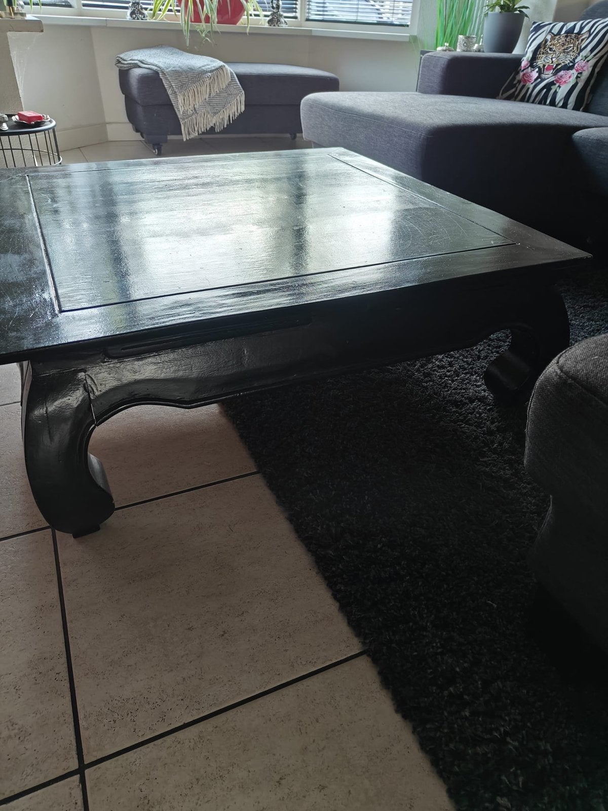 Zwarte salon opium tafel, Huis en Inrichting, Tafels | Salontafels, Ophalen, Gebruikt, 50 tot 100 cm, 100 tot 150 cm