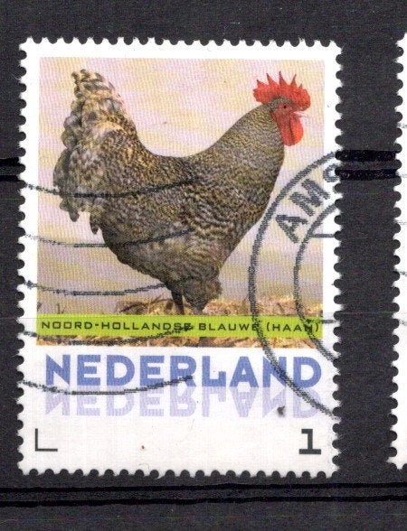 gestempeld zegel. persoonlijke: uit vel van 3. kip, Postzegels en Munten, Verzenden, Na 1940, Gestempeld