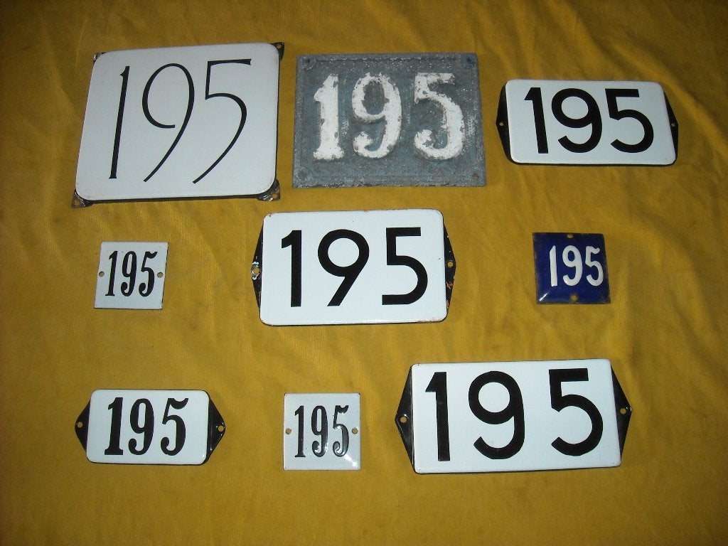emaille huisnummer 195 ook 196 197 198 199 200 202 203 204 6, Ophalen of Verzenden
