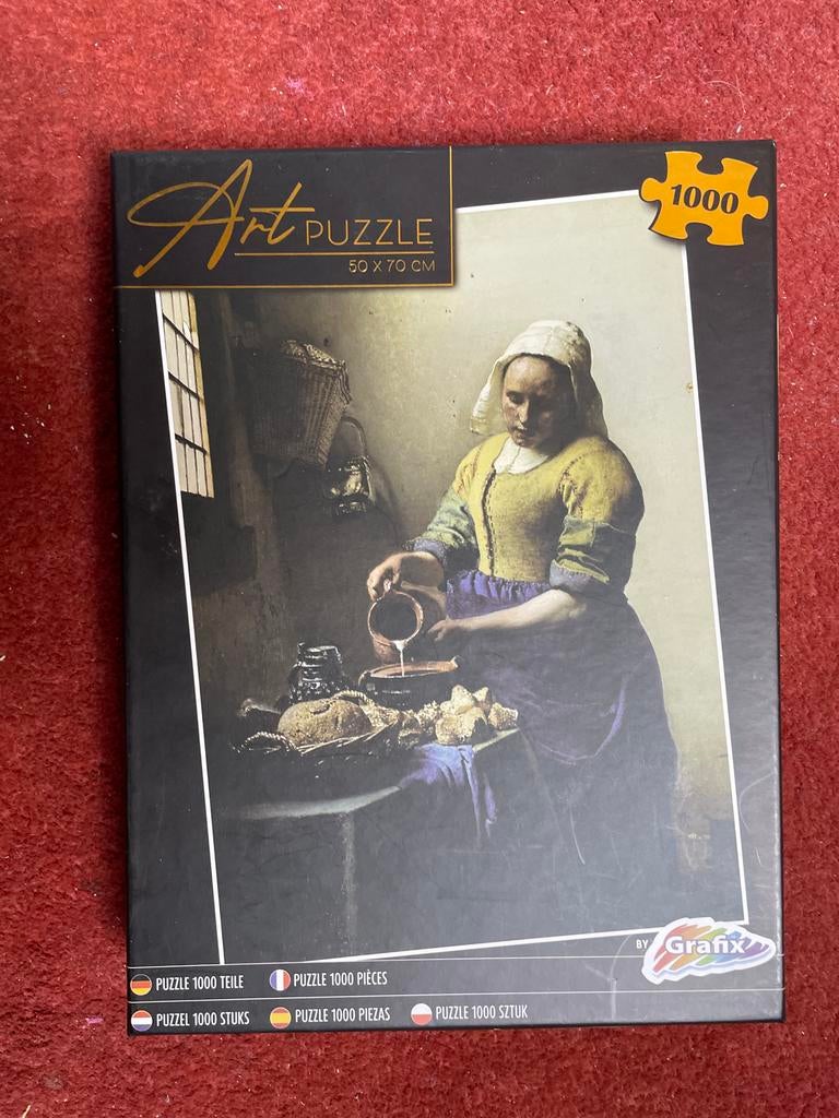 Grafix Art Puzzel 1000 stukjes - Melkmeisje Vermeer, Ophalen of Verzenden, 500 t/m 1500 stukjes, Nieuw, Legpuzzel