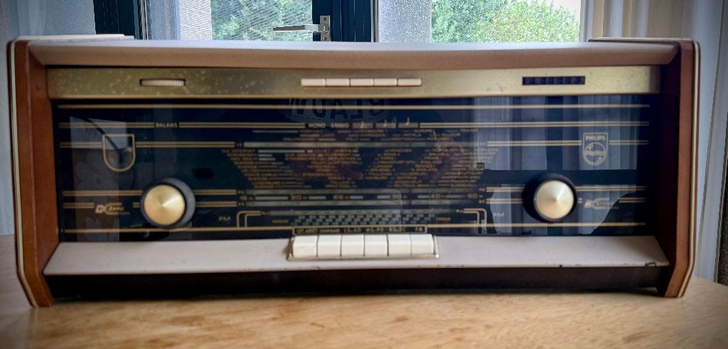 Vintage Philips buizenradio - werkend, Audio, Tv en Foto, Radio's, Ophalen, Gebruikt, Radio