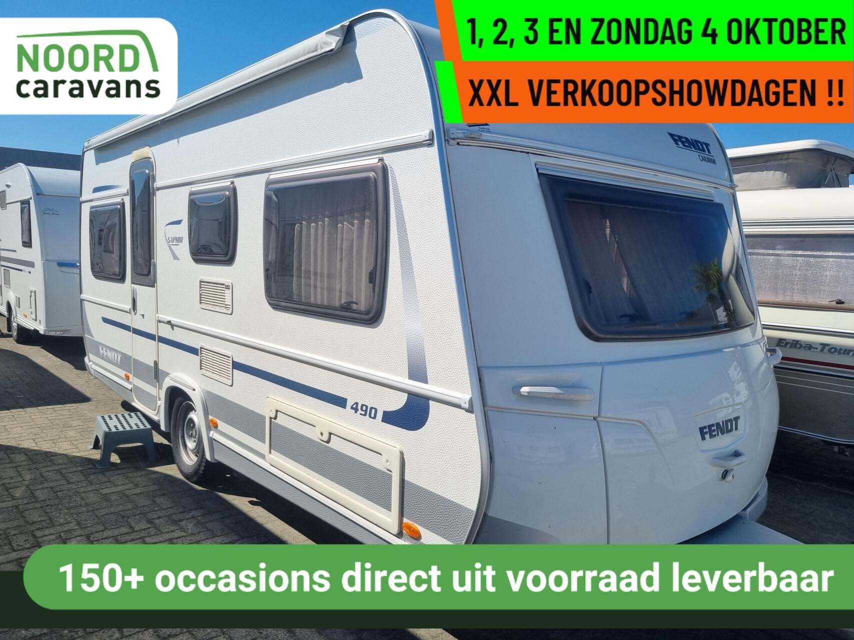 Fendt saphir - XXL VERKOOPSHOW 1,2,3 & 4 OKT. 10-17 UUR, Caravans en Kamperen, Rondzit, Bedrijf, Hordeur, Tot en met 4