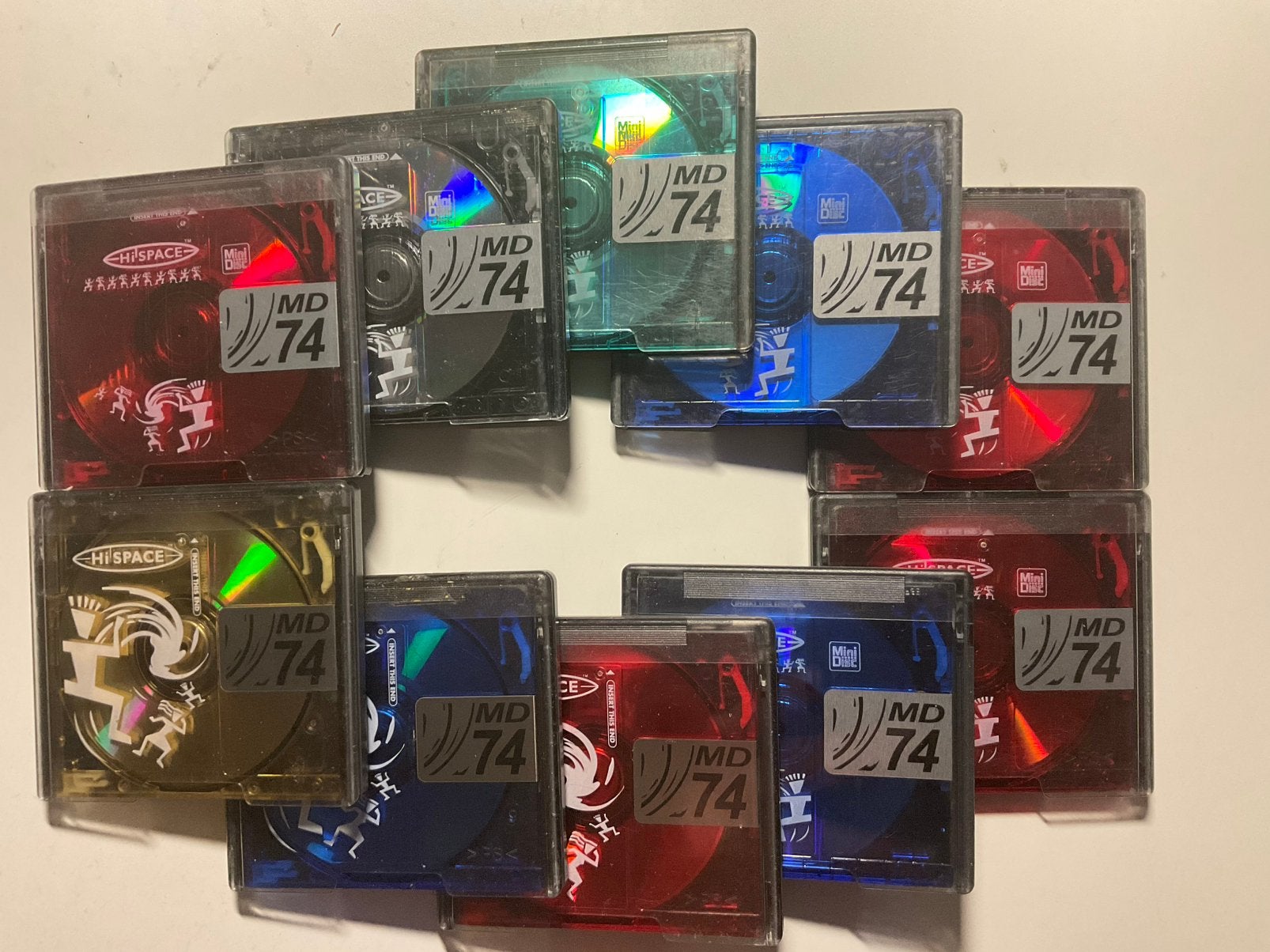 Minidisc’s  HISPACE COL.COL  10x i.p.st.  74 minuten, Ophalen of Verzenden