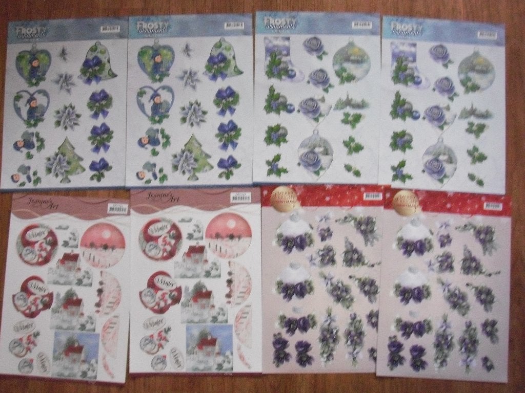 8 knipvellen 3D merk - Kerst, Ophalen of Verzenden, Nieuw, Kerst, Knipvel