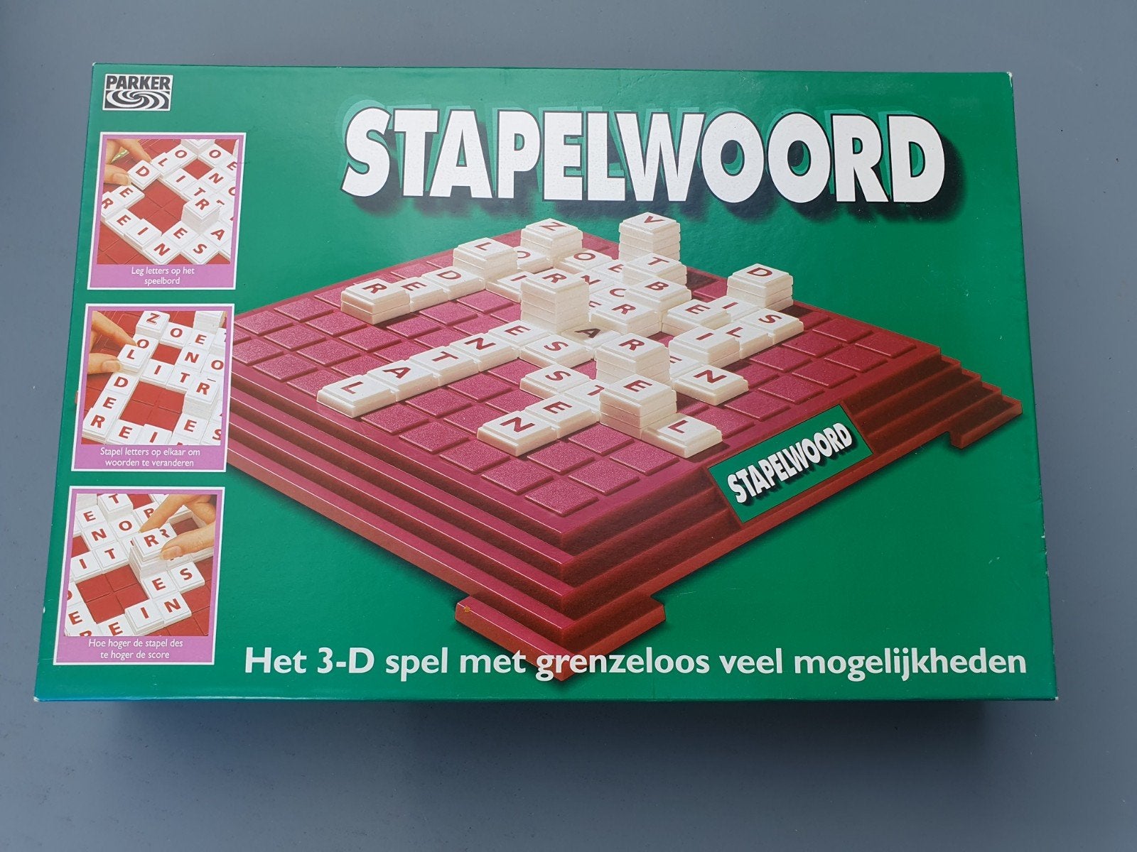 Stapelwoord 3-D spel van Parker - compleet!, Drie of vier spelers, Ophalen of Verzenden, Gebruikt, Parker