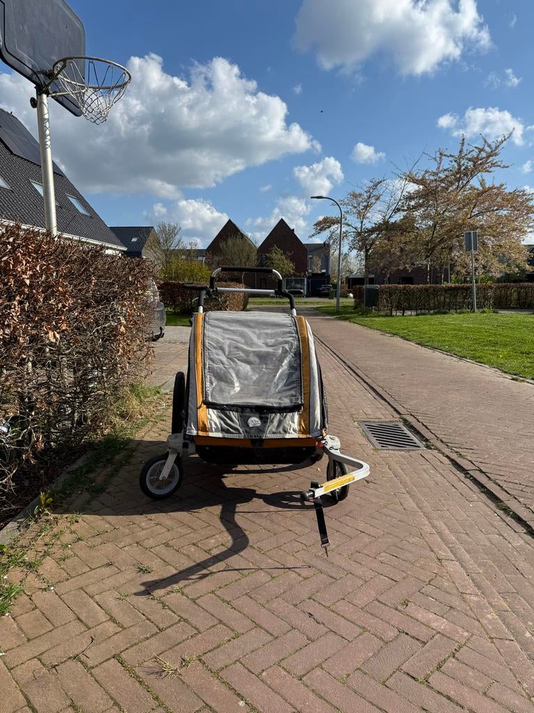 Fietskar Thule Chariot CX tweezits - ook voor hardlopen, Ophalen, Gebruikt, Opvouwbaar, Kinderkar