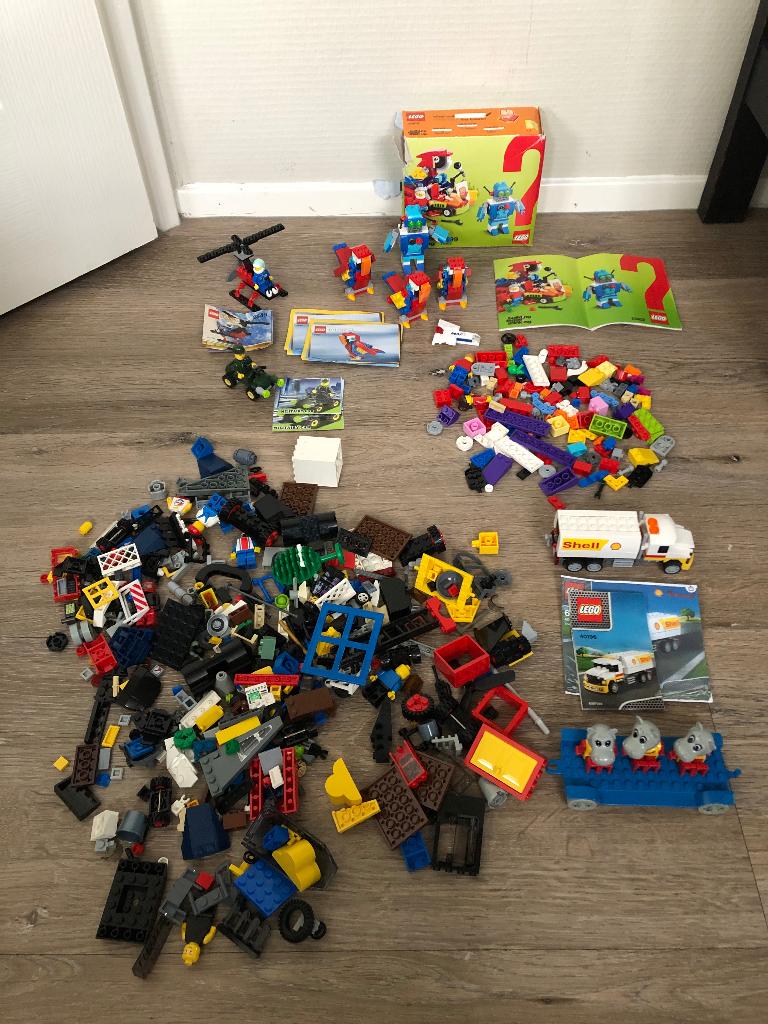 Partij Lego blokjes setjes Shell tanker vliegtuig robot, Verzenden, Zo goed als nieuw, Complete set, Lego