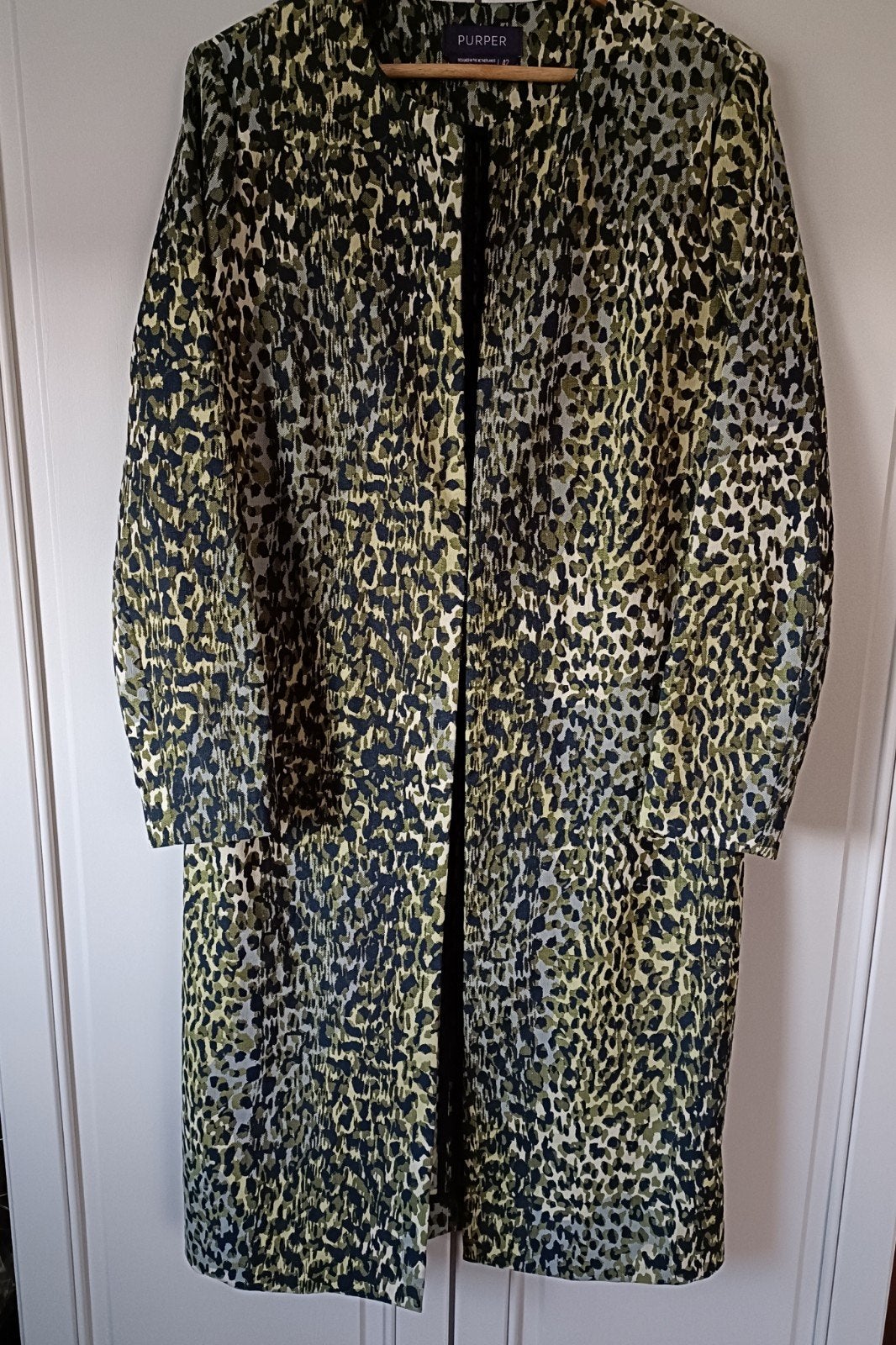 Blazer met blauw & groen print, maat 42, Purper, Kleding | Dames, Purper, Maat 42/44 (L), Ophalen of Verzenden, Zo goed als nieuw