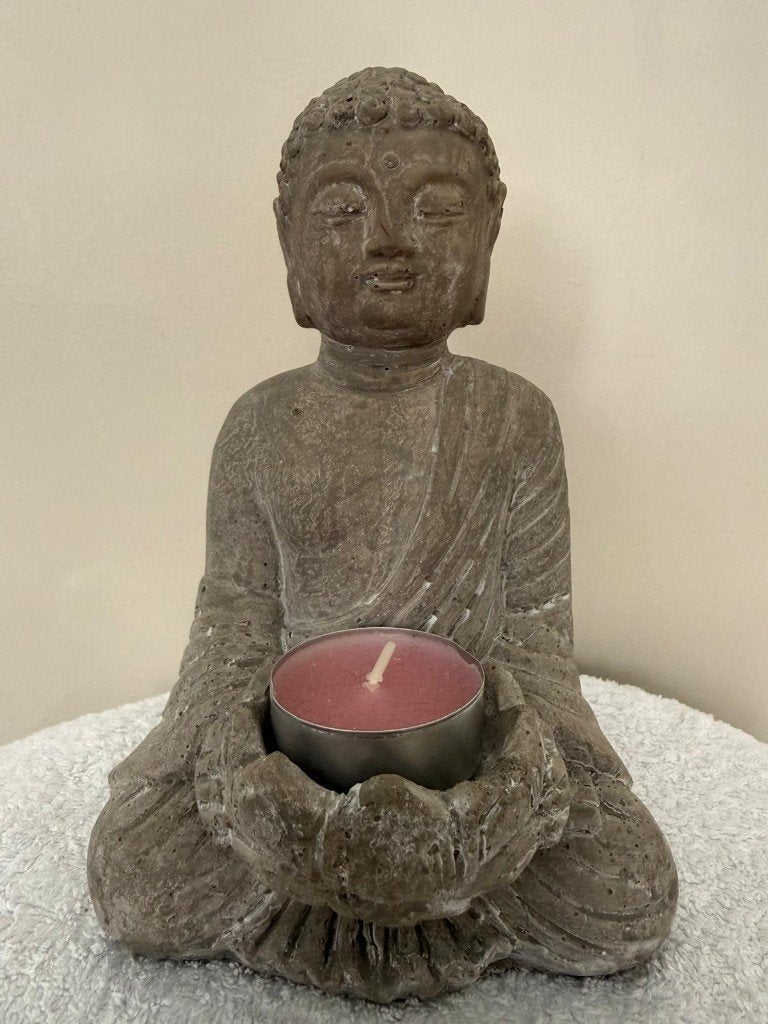 Meditatieve Boeddha Waxinelichthouder – Zen Decoratie, Ophalen of Verzenden