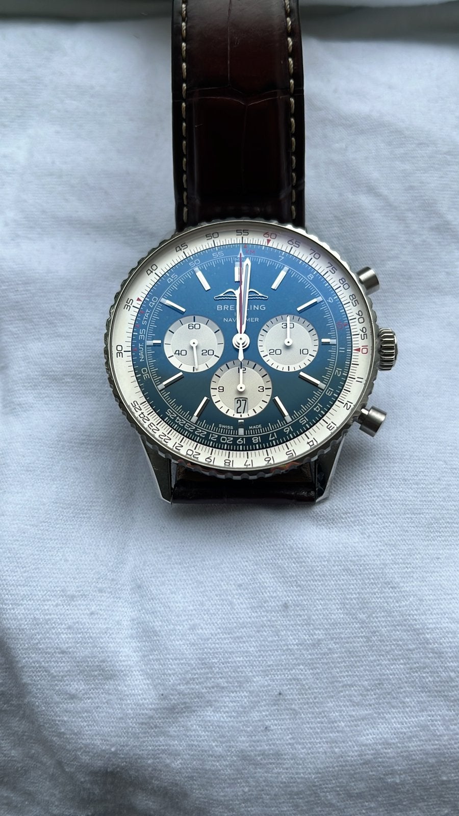 Breitling Navitiner 46 mm met fabrieksgarantie, Ophalen, Nieuw, Staal, Breitling