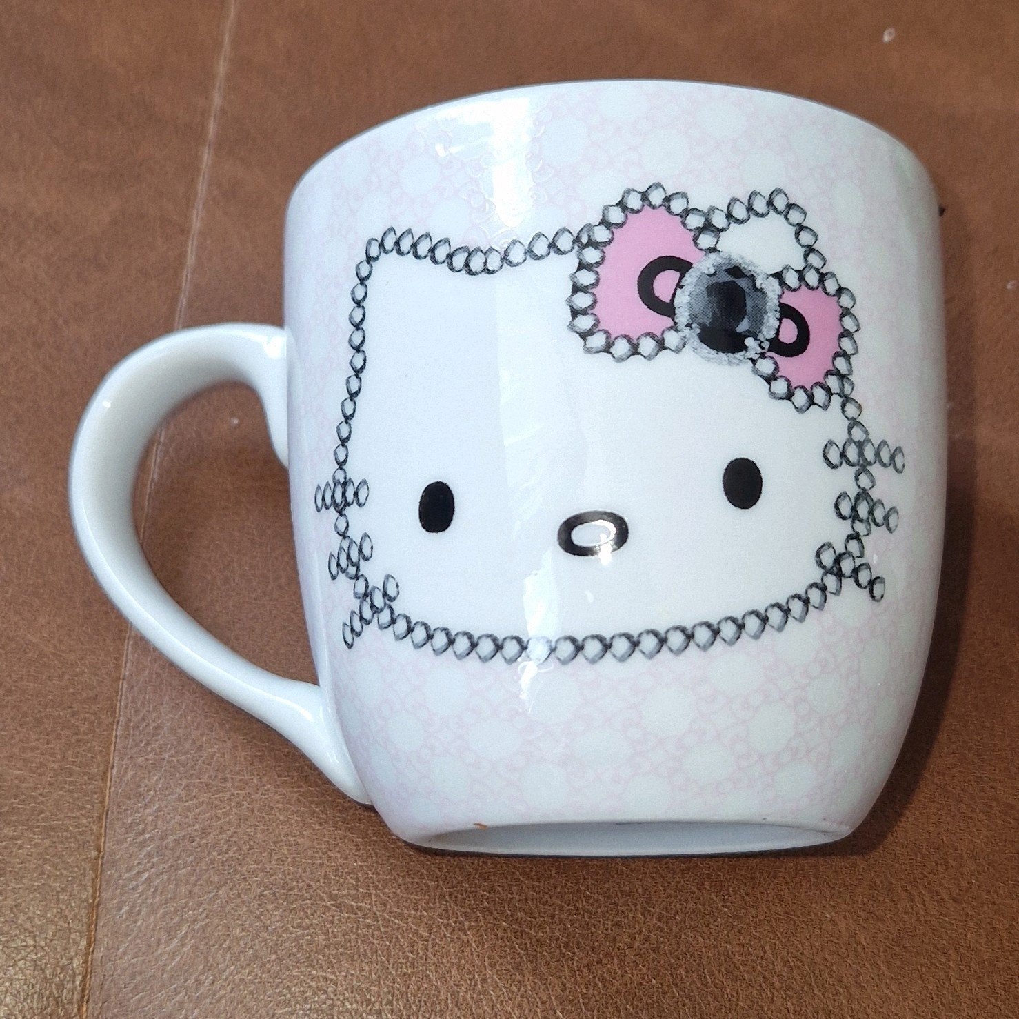 Hello Kitty mok - Sanrio 1976/2012 - Roze met strik, Gebruikt, Overige merken, Keramiek, Vintage