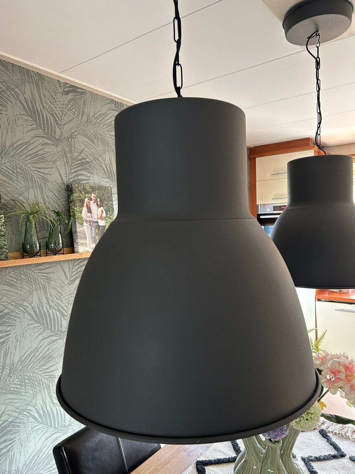 IKEA Hektar hanglampen  donkergrijs, Ophalen, 50 tot 75 cm, Zo goed als nieuw, Metaal