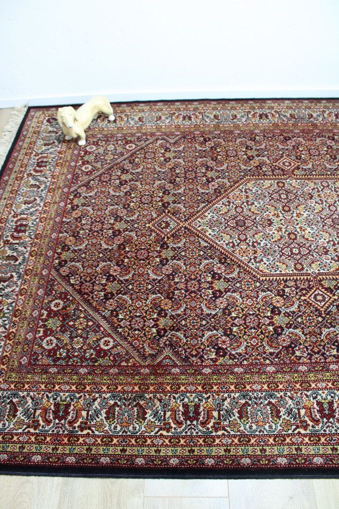 Groot wollen vintage kleed. Bohemien tapijt met bloemen, Ophalen, O, O, 200 cm of meer