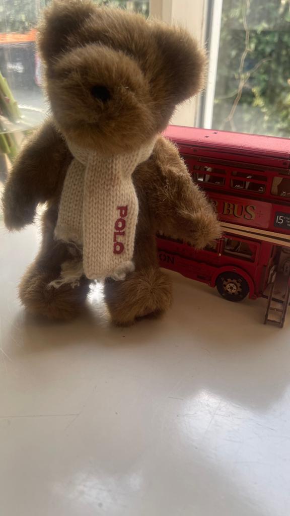 Polo Ralph Lauren Teddybeer met Sjaal - Zo goed als nieuw, Ophalen of Verzenden, Nieuw, Stoffen beer, Overige merken