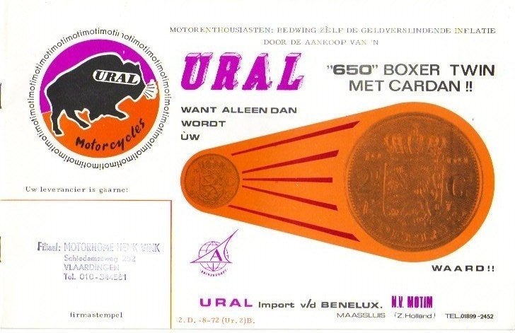 Ural M63 boxer cardan brochure (5519z) motor, Verzenden, Overige merken