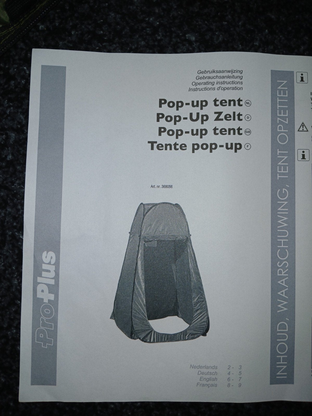 Pop-up tent ProPlus - Groen, Ophalen of Verzenden, Zo goed als nieuw, Tot en met 2