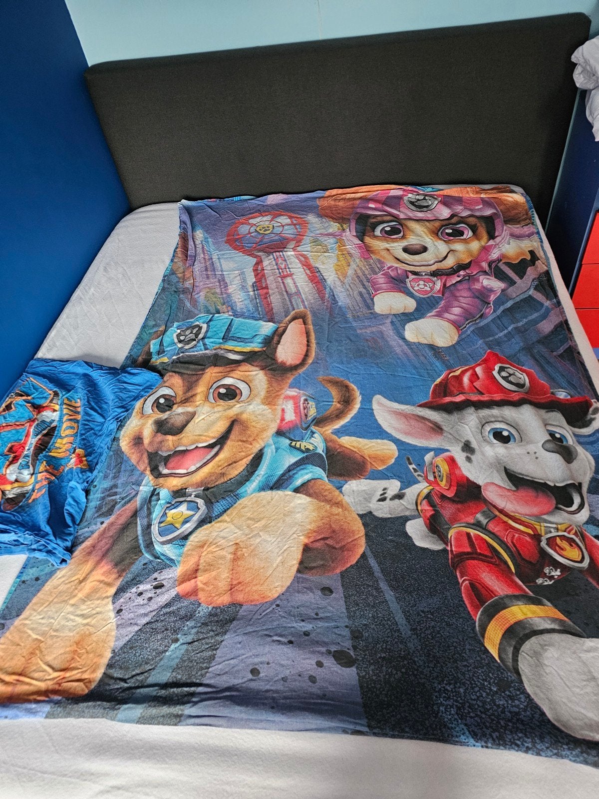 1x gebruikt Paw patrol the movie dekbedovertrek 1 persoons, Jongetje of Meisje, Ophalen of Verzenden, Zo goed als nieuw, Dekbedovertrek