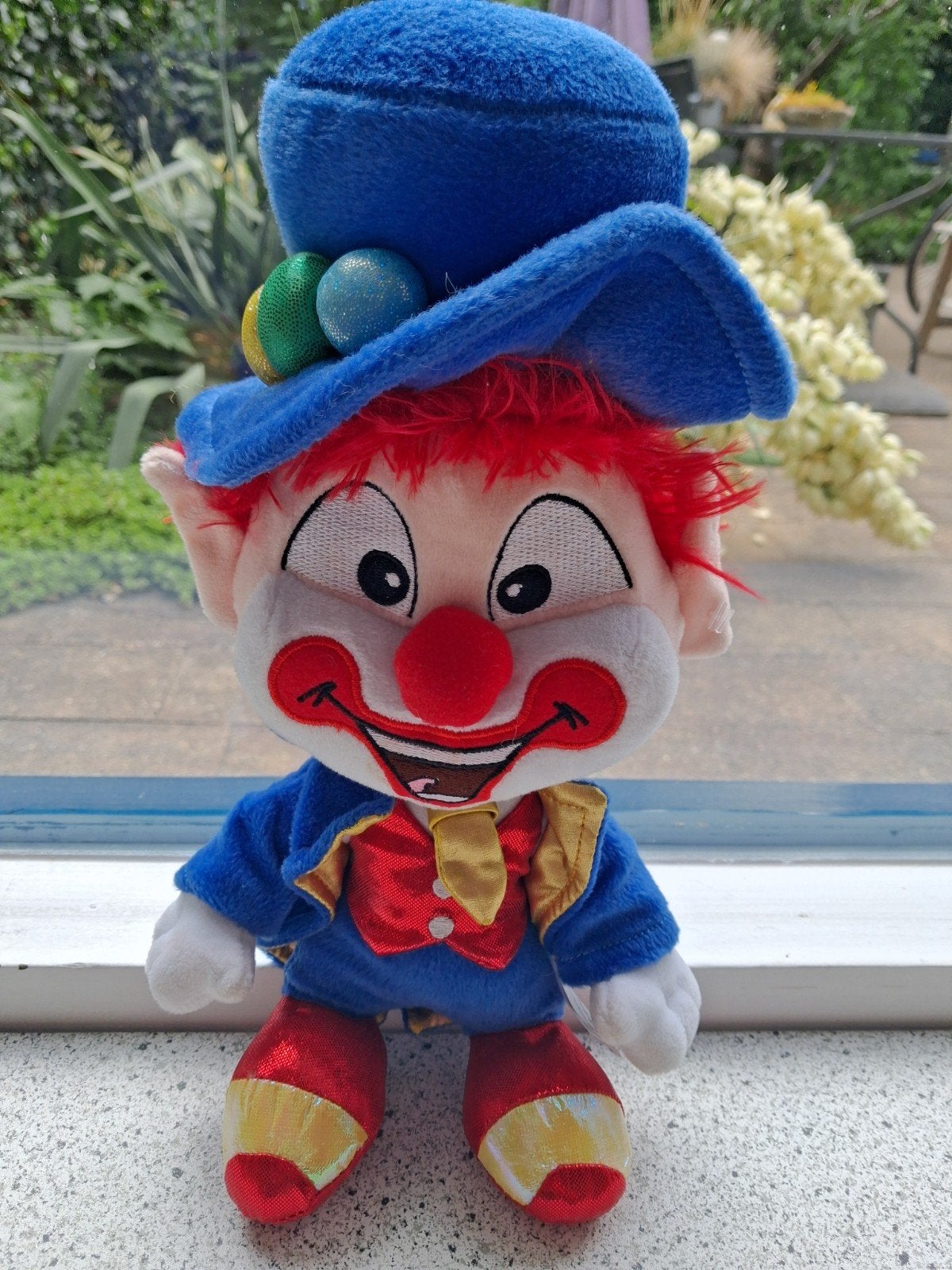 Clown Clapou mascotte van Vakantiepark Capfun blauwe hoed, Overige typen, Blauw, Ophalen of Verzenden, Middelgroot (20 tot 80 cm)