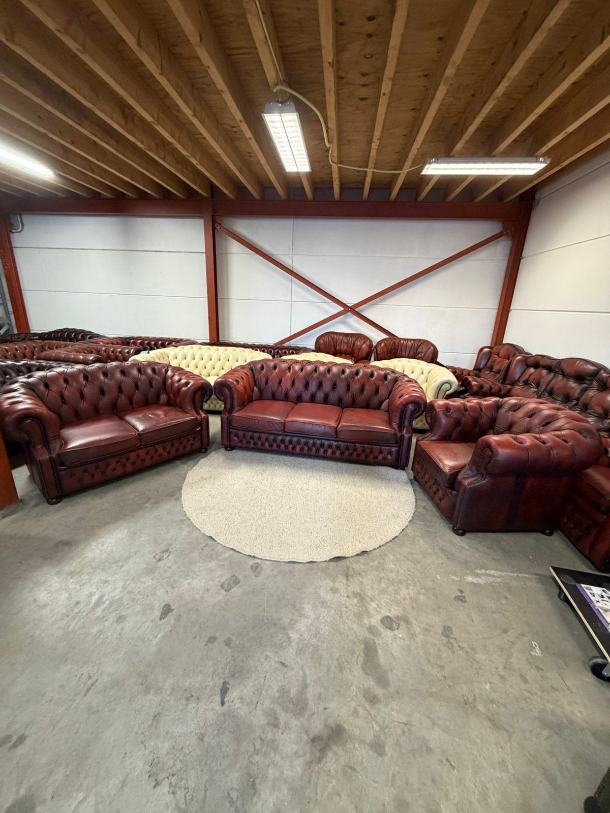 Chesterfield bankstel set 3 2 1 zits vintage Z.G.A.N., 2871SK, 125 cm of meer, Verzenden, Klassieke