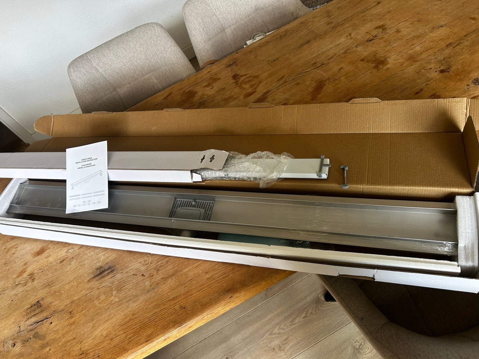 Saniclass 2.0 douchegoot 120 cm met tegelrooster, Ophalen, Nieuw, Rvs, Douche