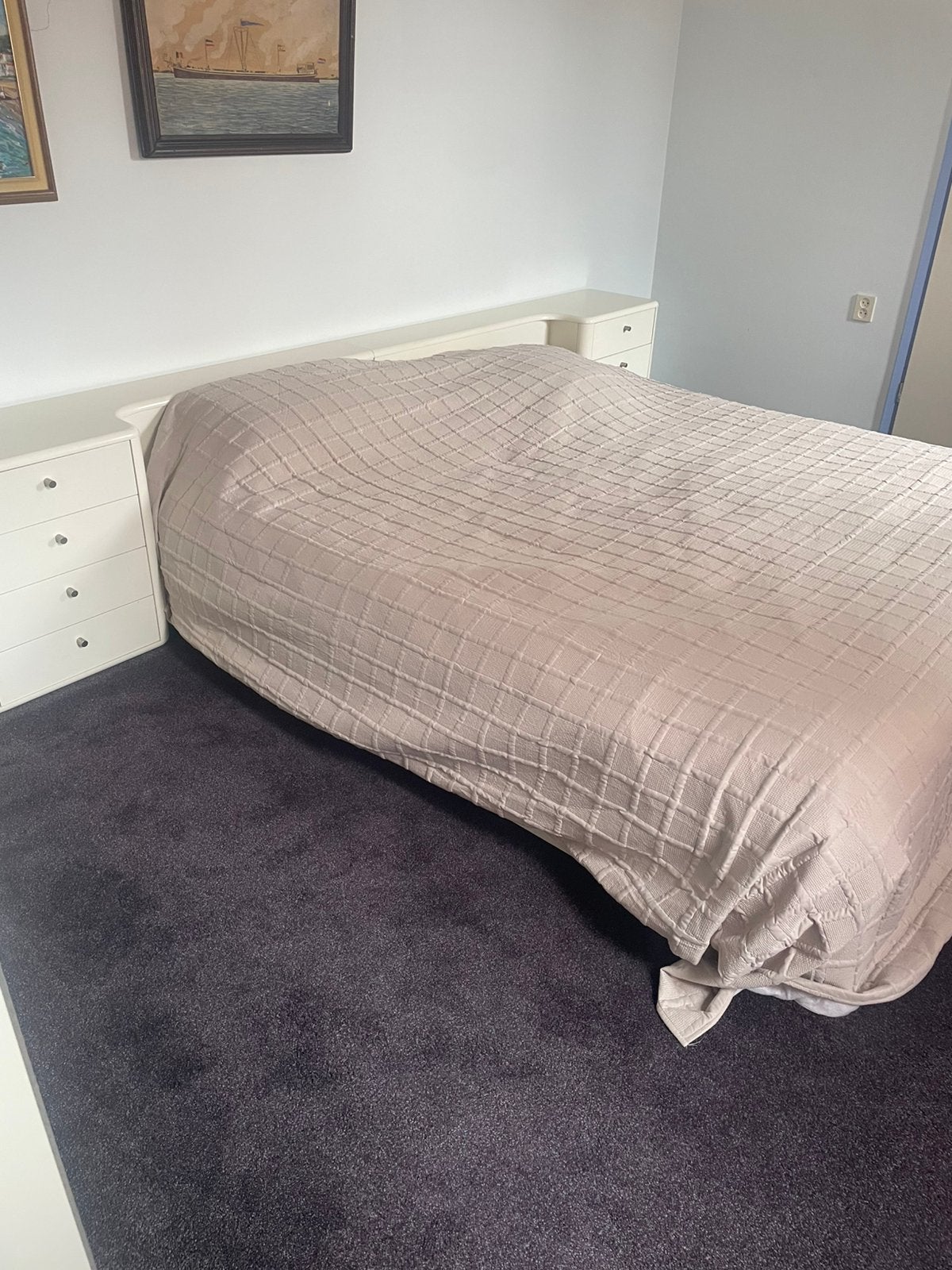 Gratis 2 persoonsbed bed helemaal compleey!, Wit, Tweepersoons, Ophalen of Verzenden, Zo goed als nieuw