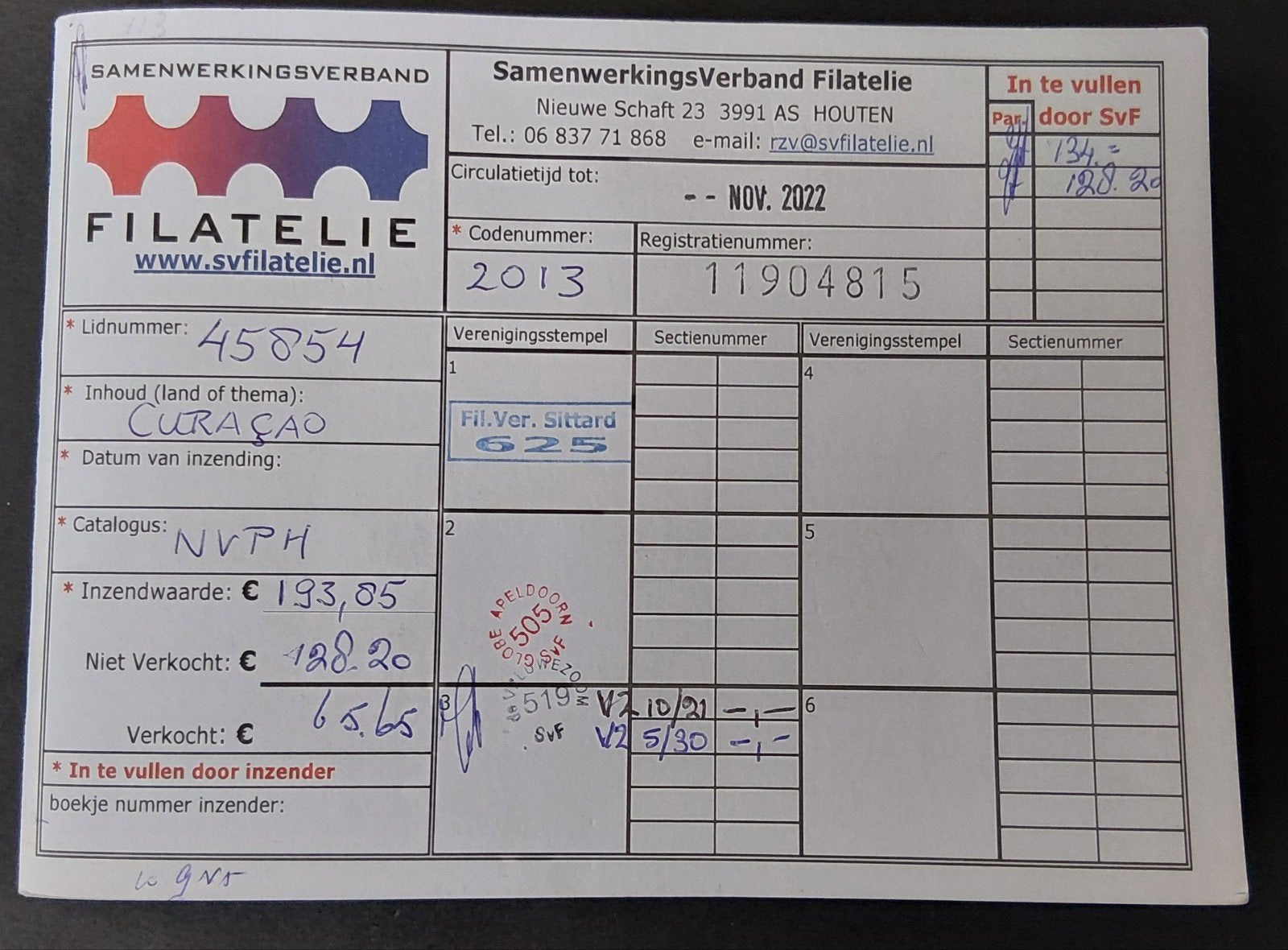 Rondzendboekje postzegels Curaçao uit cat. Nvph, Verzenden, Postfris