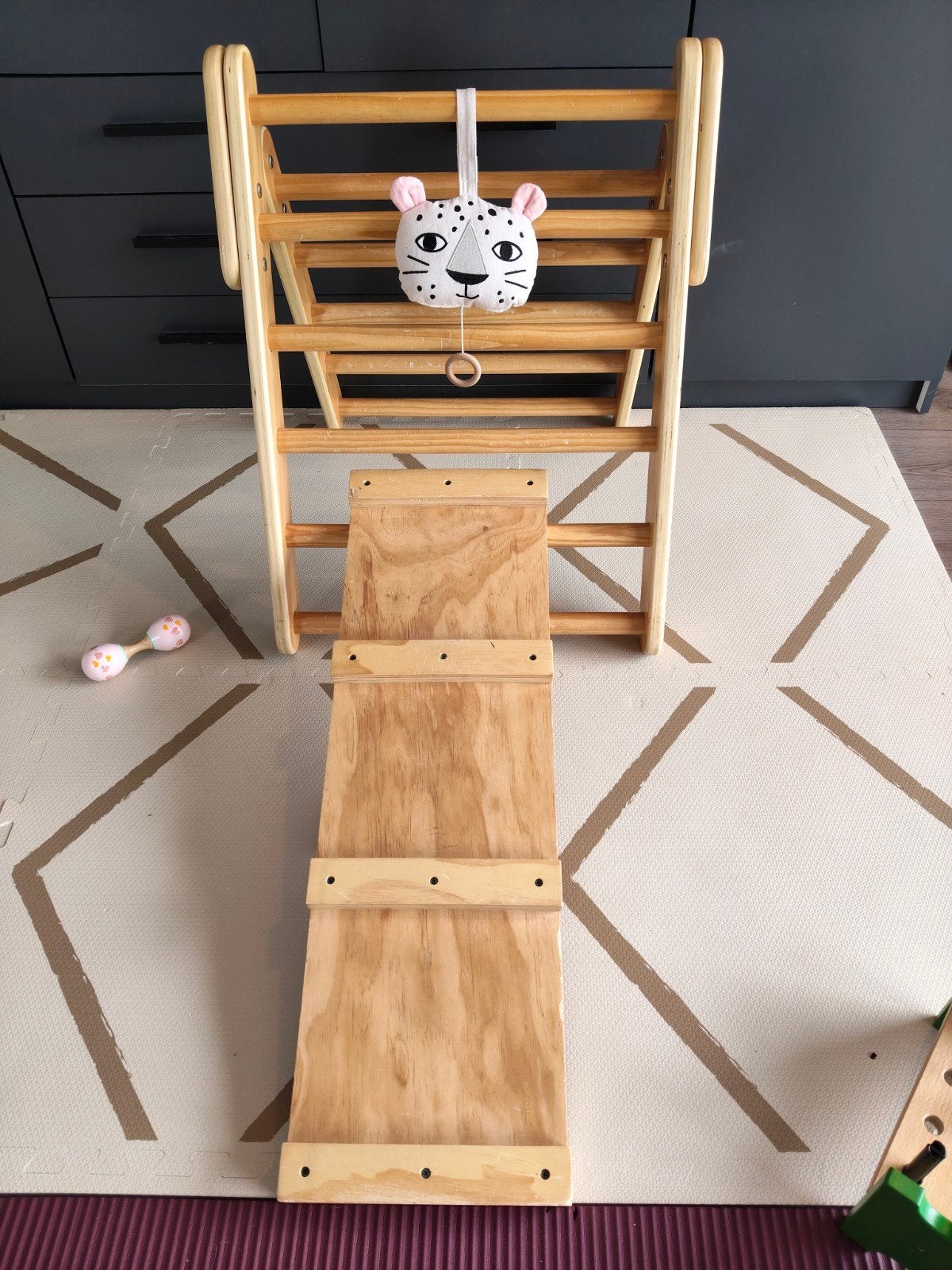 Klimdriehoek met klim/glijplank voor peuters, Kinderen en Baby's, Ophalen, Gebruikt, Glijbaan
