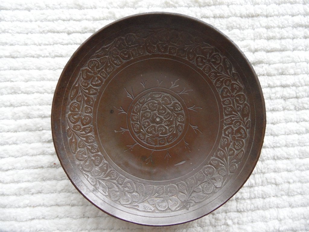 mooi gedetailleerd schaaltje uit India, Decoratieobject, Ophalen of Verzenden, Zo goed als nieuw, Bruin
